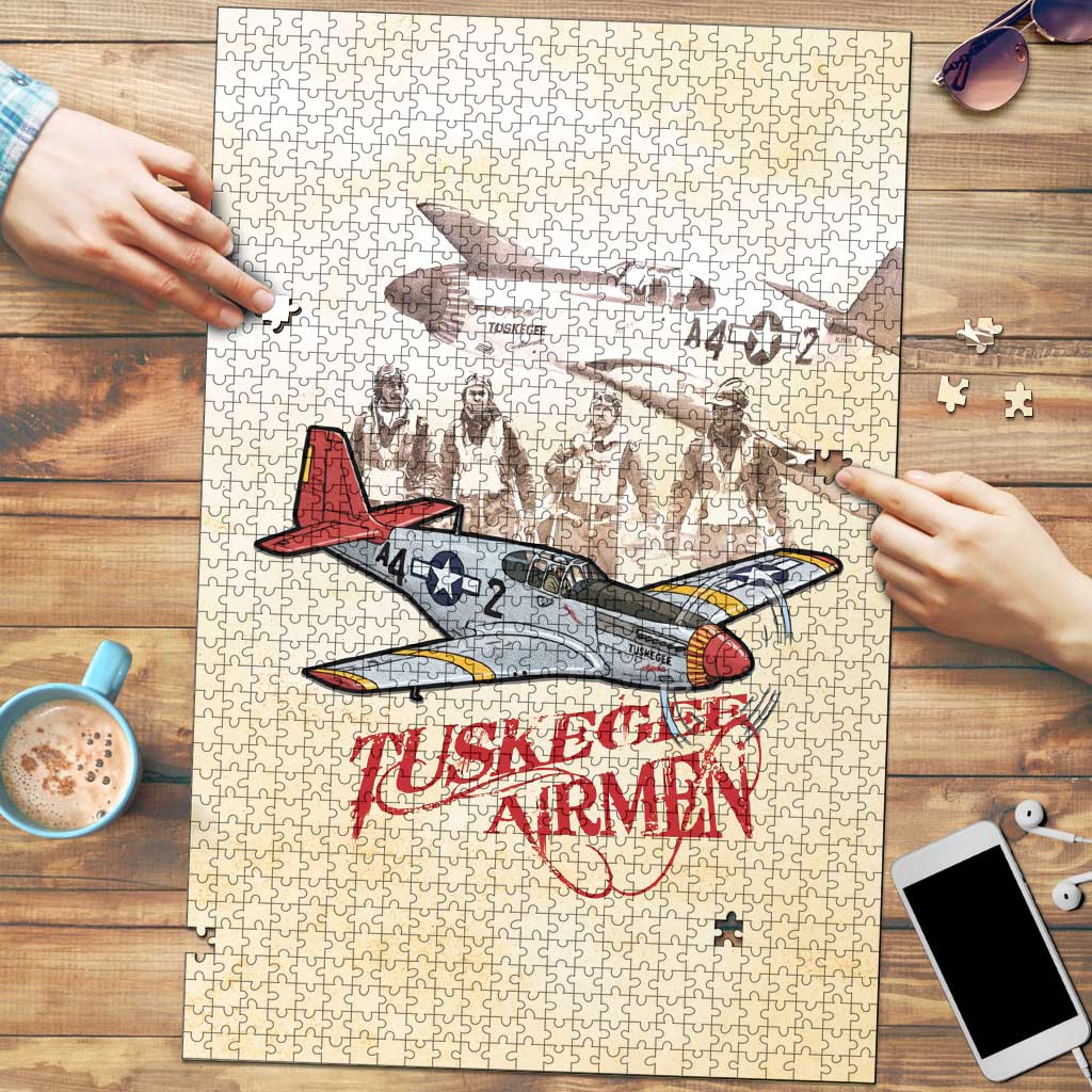Tuskegee Red Tails Airmen Puzzle History Aviator Heroes Retro Style - Wonder Print Shop