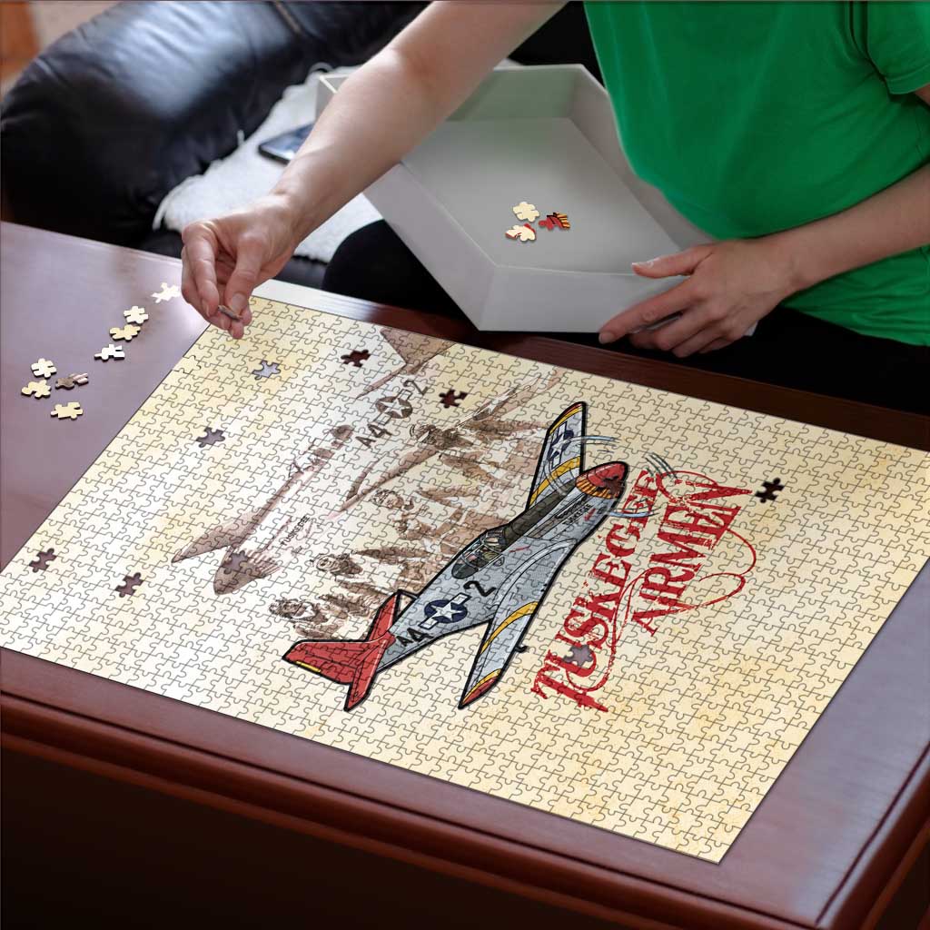 Tuskegee Red Tails Airmen Puzzle History Aviator Heroes Retro Style - Wonder Print Shop