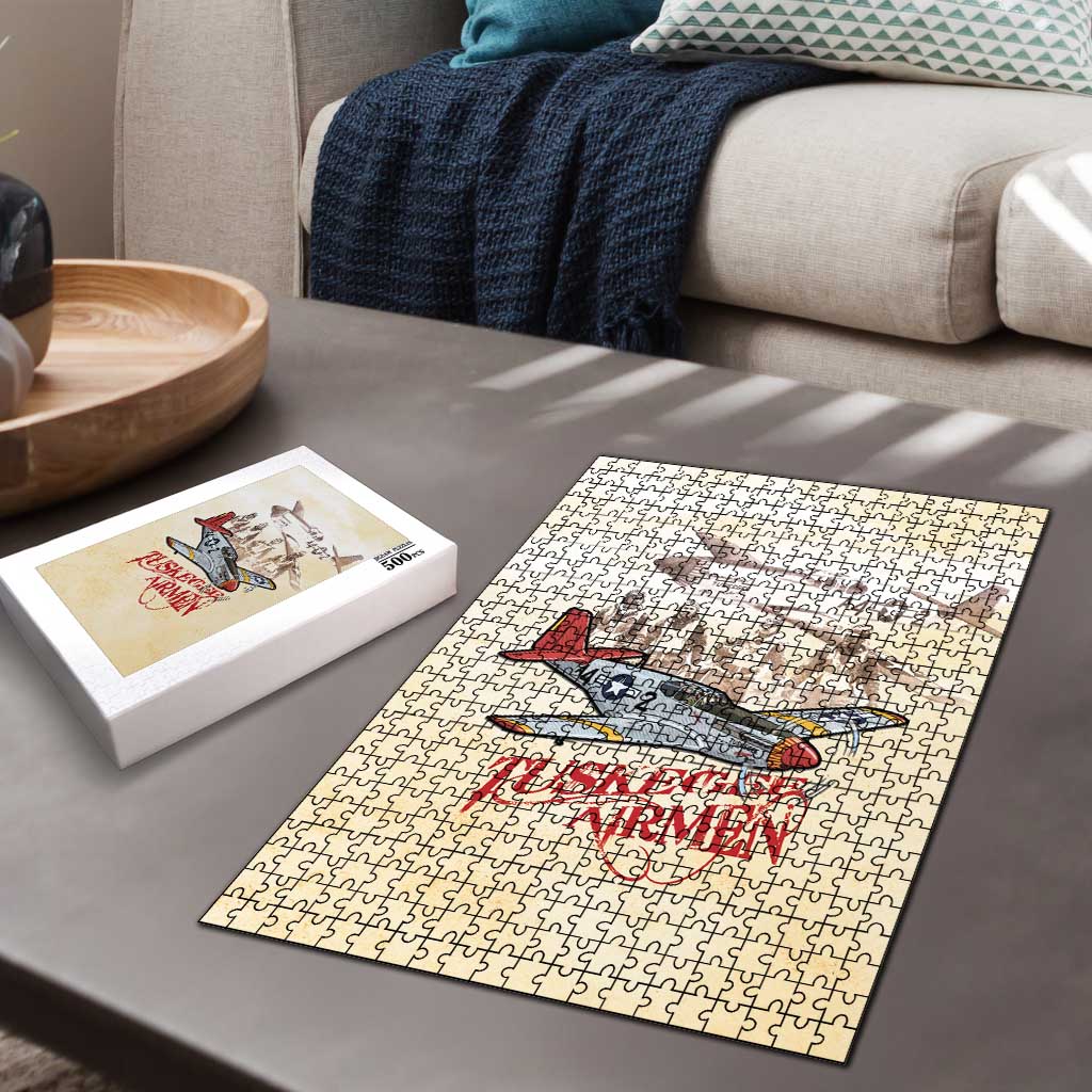 Tuskegee Red Tails Airmen Puzzle History Aviator Heroes Retro Style - Wonder Print Shop