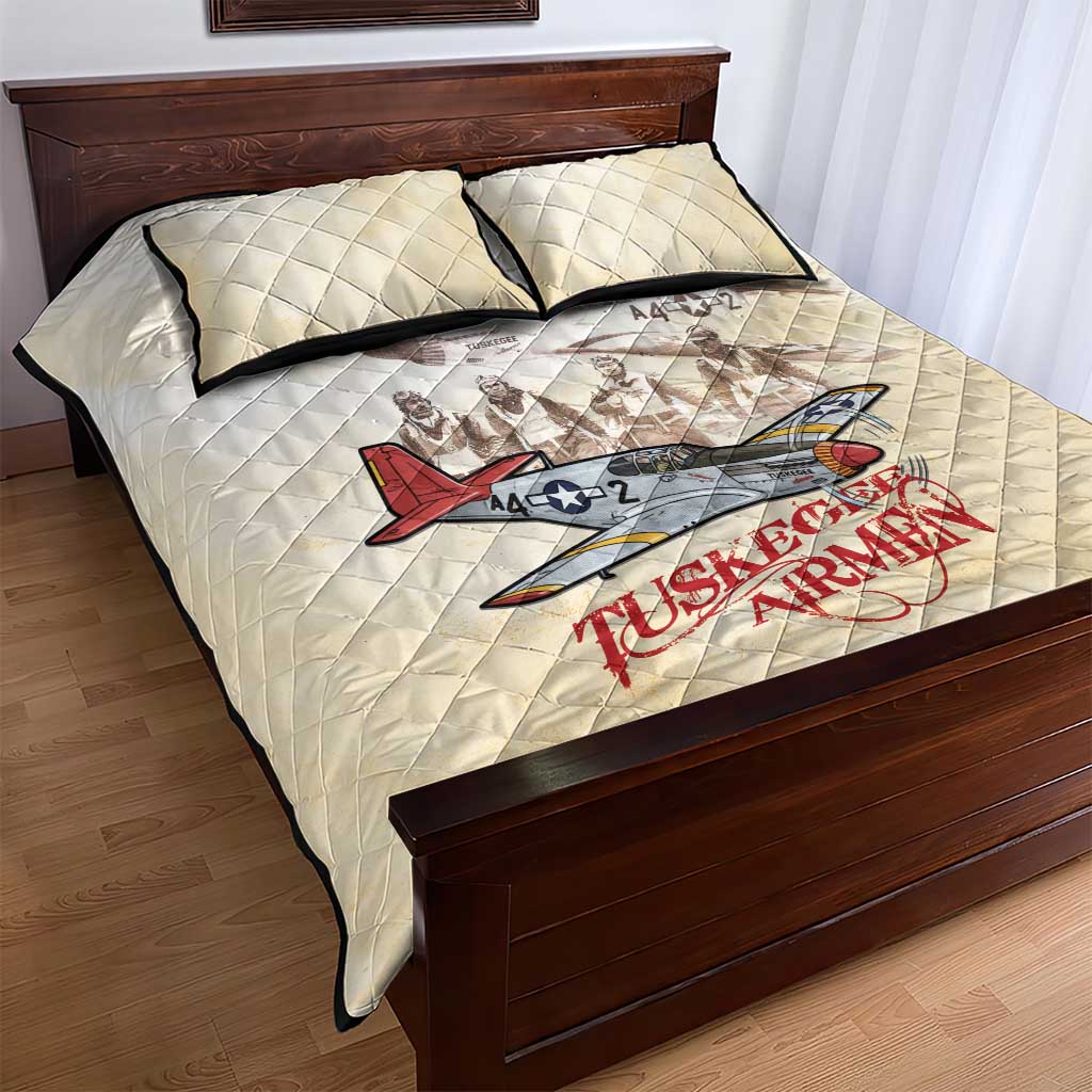 Tuskegee Red Tails Airmen Quilt Bed Set History Aviator Heroes Retro Style - Wonder Print Shop