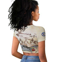 Tuskegee Red Tails Airmen Raglan Cropped T Shirt History Aviator Heroes Retro Style - Wonder Print Shop