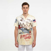 Tuskegee Red Tails Airmen Scrub Top History Aviator Heroes Retro Style - Wonder Print Shop