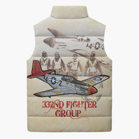 Tuskegee Red Tails Airmen Sleeveless Puffer Jacket History Aviator Heroes Retro Style - Wonder Print Shop