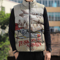 Tuskegee Red Tails Airmen Sleeveless Puffer Jacket History Aviator Heroes Retro Style - Wonder Print Shop