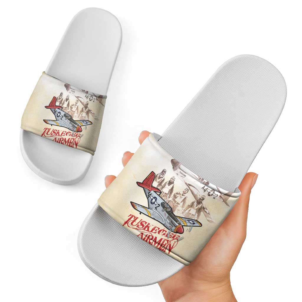 Tuskegee Red Tails Airmen Slide Sandals History Aviator Heroes Retro Style - Wonder Print Shop