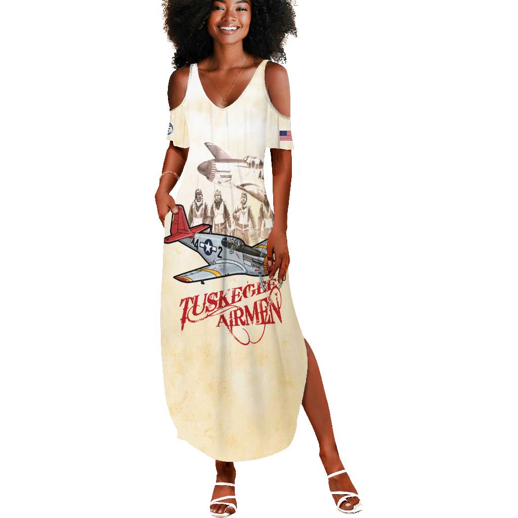 Tuskegee Red Tails Airmen Summer Maxi Dress History Aviator Heroes Retro Style - Wonder Print Shop