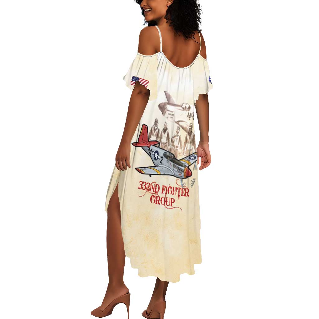 Tuskegee Red Tails Airmen Summer Maxi Dress History Aviator Heroes Retro Style - Wonder Print Shop
