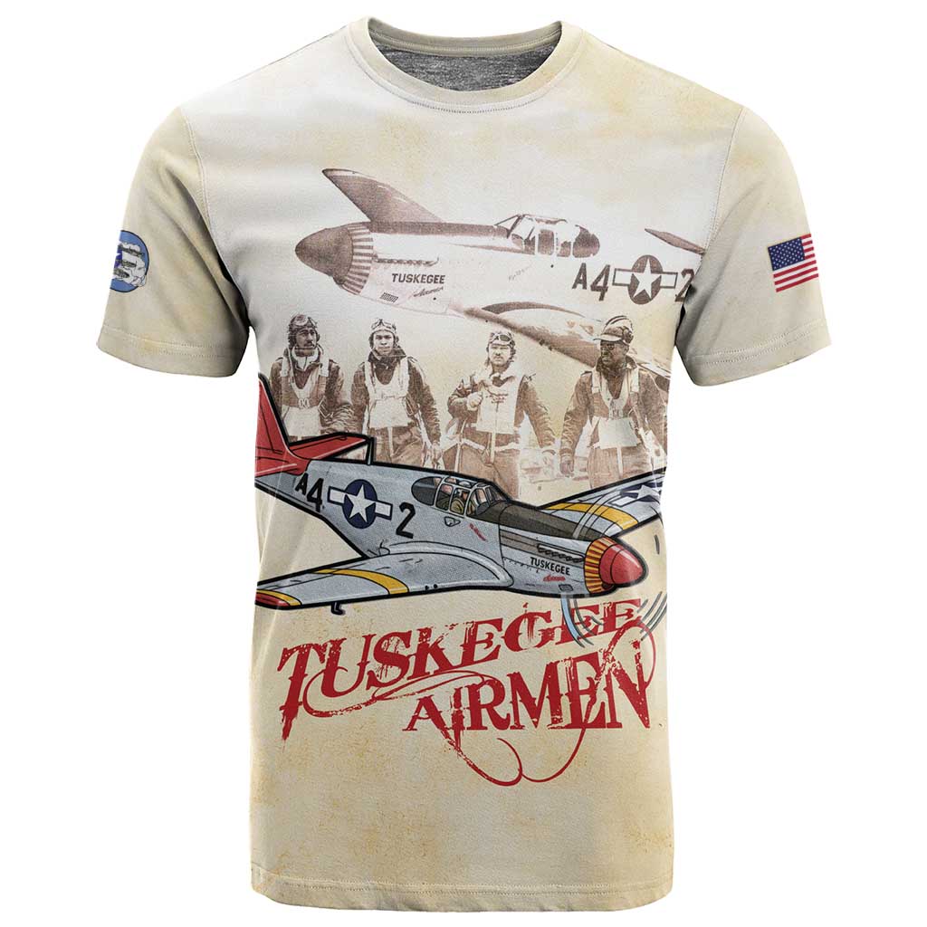 Tuskegee Red Tails Airmen T Shirt History Aviator Heroes Retro Style - Wonder Print Shop