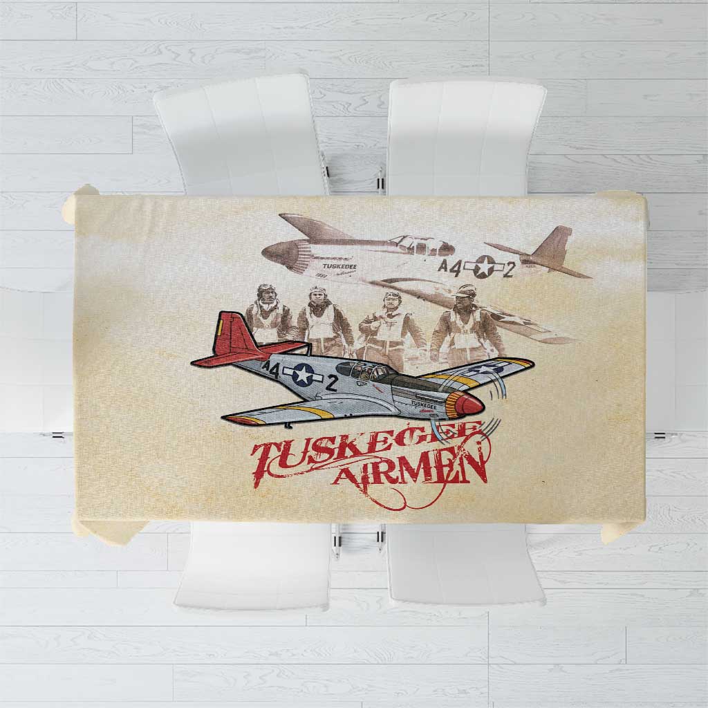 Tuskegee Red Tails Airmen Tablecloth History Aviator Heroes Retro Style - Wonder Print Shop