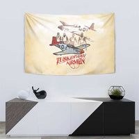 Tuskegee Red Tails Airmen Tapestry History Aviator Heroes Retro Style - Wonder Print Shop