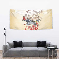 Tuskegee Red Tails Airmen Tapestry History Aviator Heroes Retro Style - Wonder Print Shop