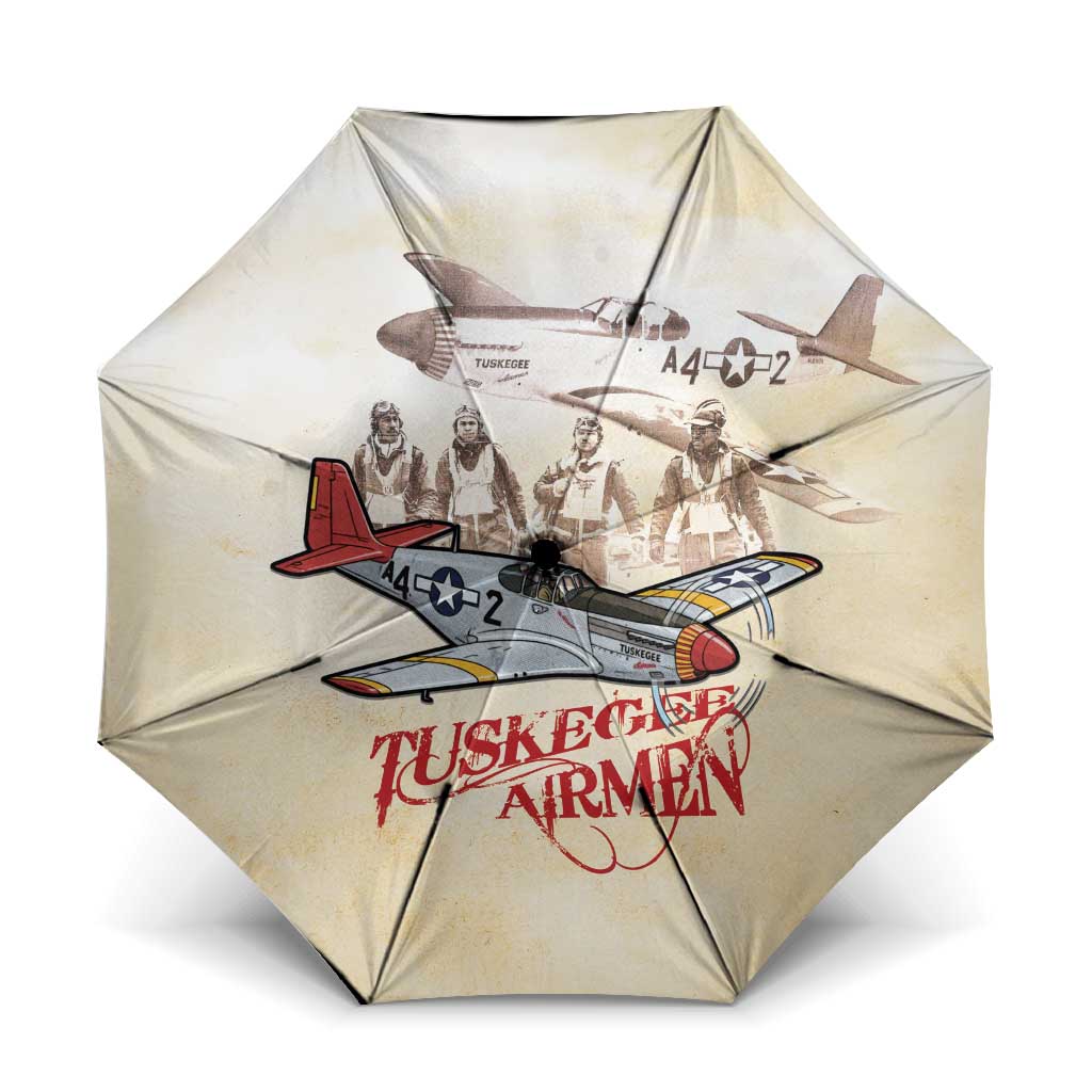 Tuskegee Red Tails Airmen Umbrella History Aviator Heroes Retro Style - Wonder Print Shop