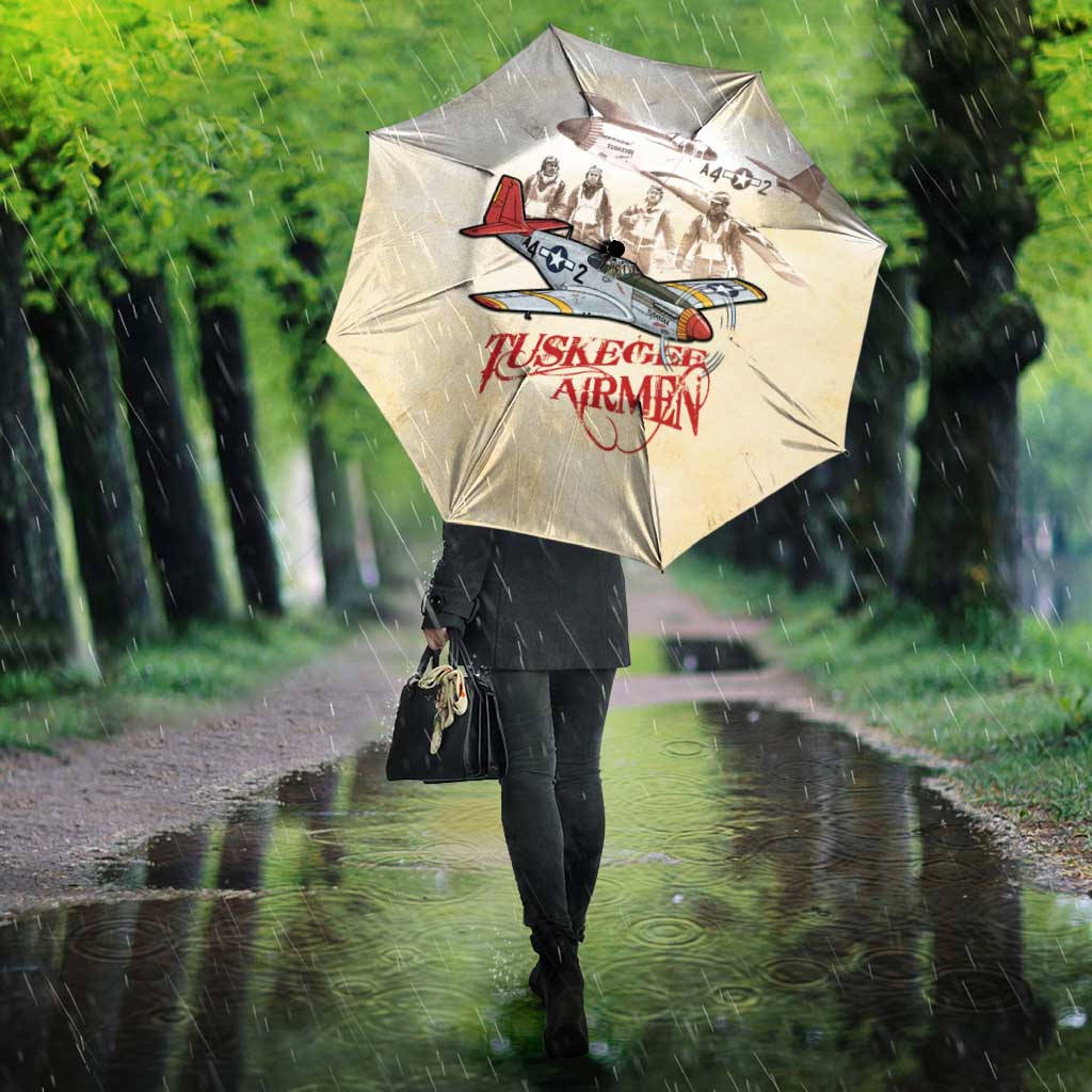 Tuskegee Red Tails Airmen Umbrella History Aviator Heroes Retro Style - Wonder Print Shop