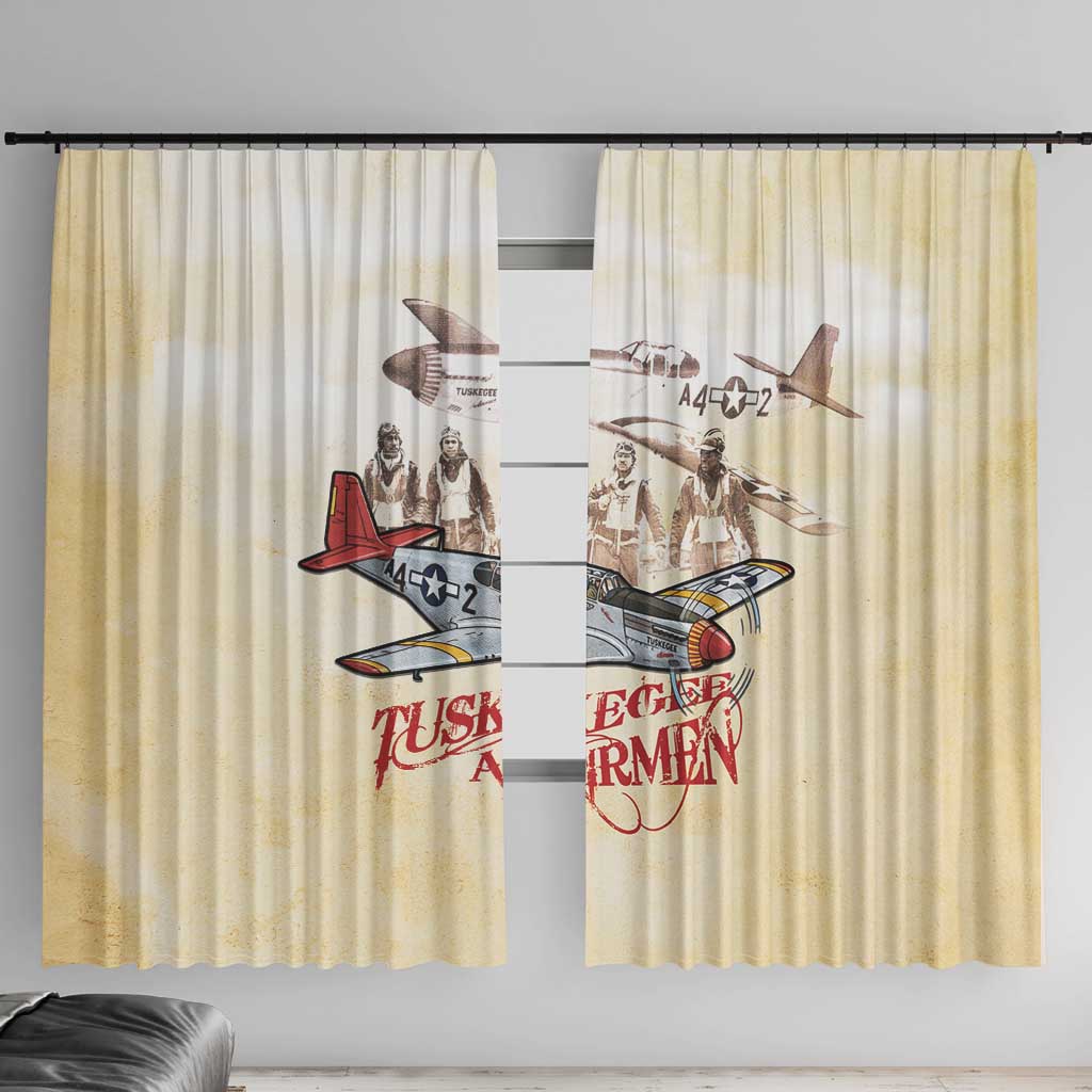 Tuskegee Red Tails Airmen Window Curtain History Aviator Heroes Retro Style - Wonder Print Shop