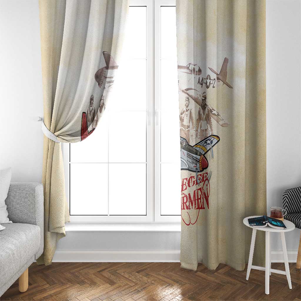 Tuskegee Red Tails Airmen Window Curtain History Aviator Heroes Retro Style - Wonder Print Shop