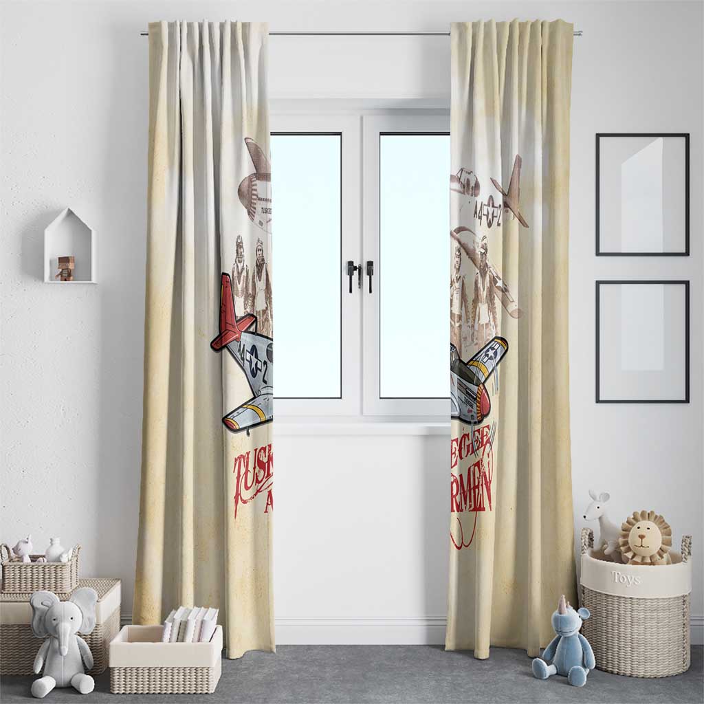 Tuskegee Red Tails Airmen Window Curtain History Aviator Heroes Retro Style - Wonder Print Shop