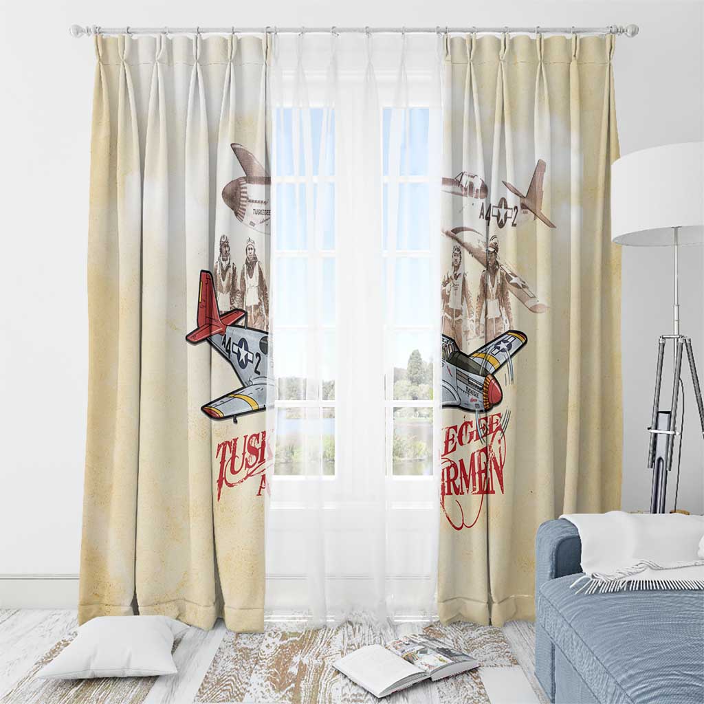 Tuskegee Red Tails Airmen Window Curtain History Aviator Heroes Retro Style - Wonder Print Shop