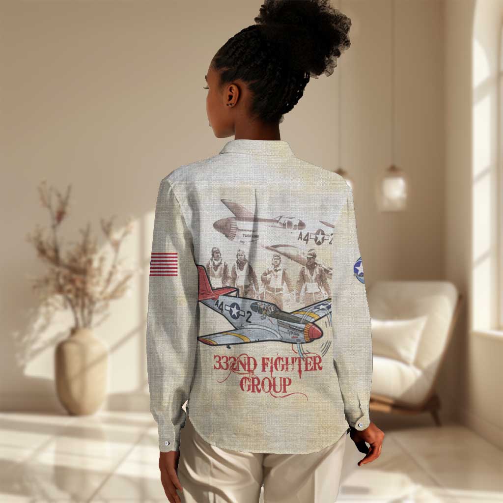 Tuskegee Red Tails Airmen Women Casual Shirt History Aviator Heroes Retro Style - Wonder Print Shop