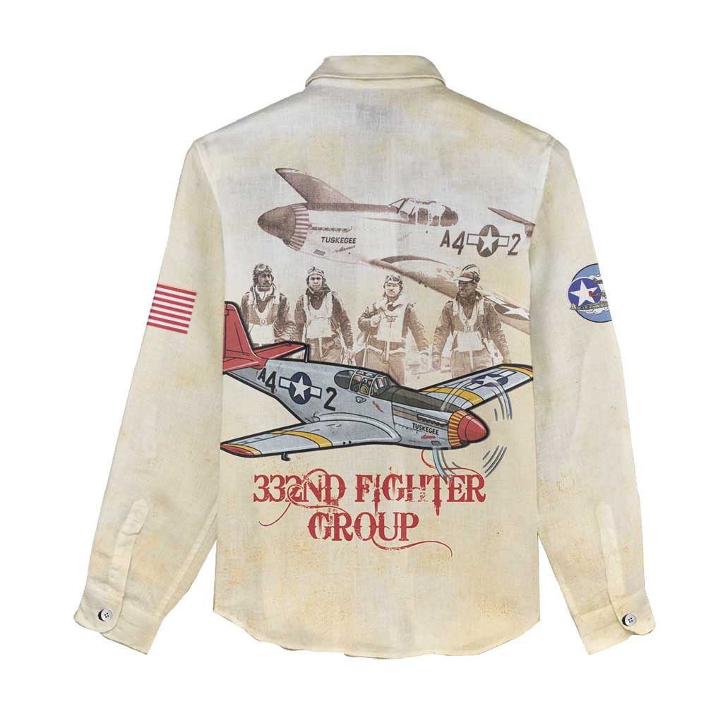 Tuskegee Red Tails Airmen Women Casual Shirt History Aviator Heroes Retro Style - Wonder Print Shop