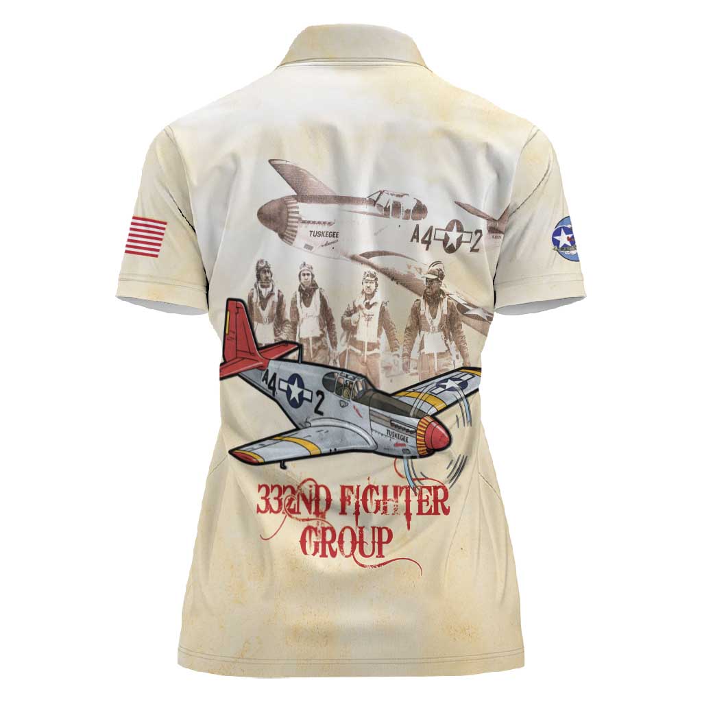 Tuskegee Red Tails Airmen Women Polo Shirt History Aviator Heroes Retro Style - Wonder Print Shop