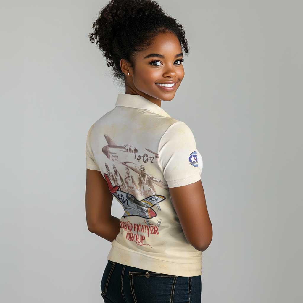 Tuskegee Red Tails Airmen Women Polo Shirt History Aviator Heroes Retro Style - Wonder Print Shop
