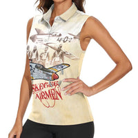Tuskegee Red Tails Airmen Women Sleeveless Polo Shirt History Aviator Heroes Retro Style - Wonder Print Shop