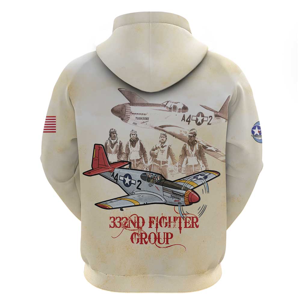 Tuskegee Red Tails Airmen Zip Hoodie History Aviator Heroes Retro Style - Wonder Print Shop