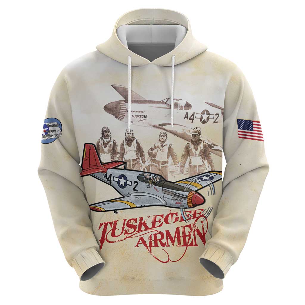 Tuskegee Red Tails Airmen Zip Hoodie History Aviator Heroes Retro Style - Wonder Print Shop