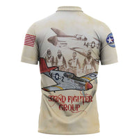 Tuskegee Red Tails Airmen Zipper Polo Shirt History Aviator Heroes Retro Style - Wonder Print Shop