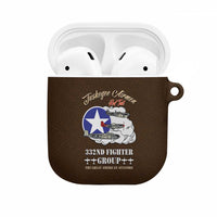 Tuskegee Airmen WWII Heroes AirPods Case The Great American Aviators Brown Leather Pattern - Wonder Print Shop