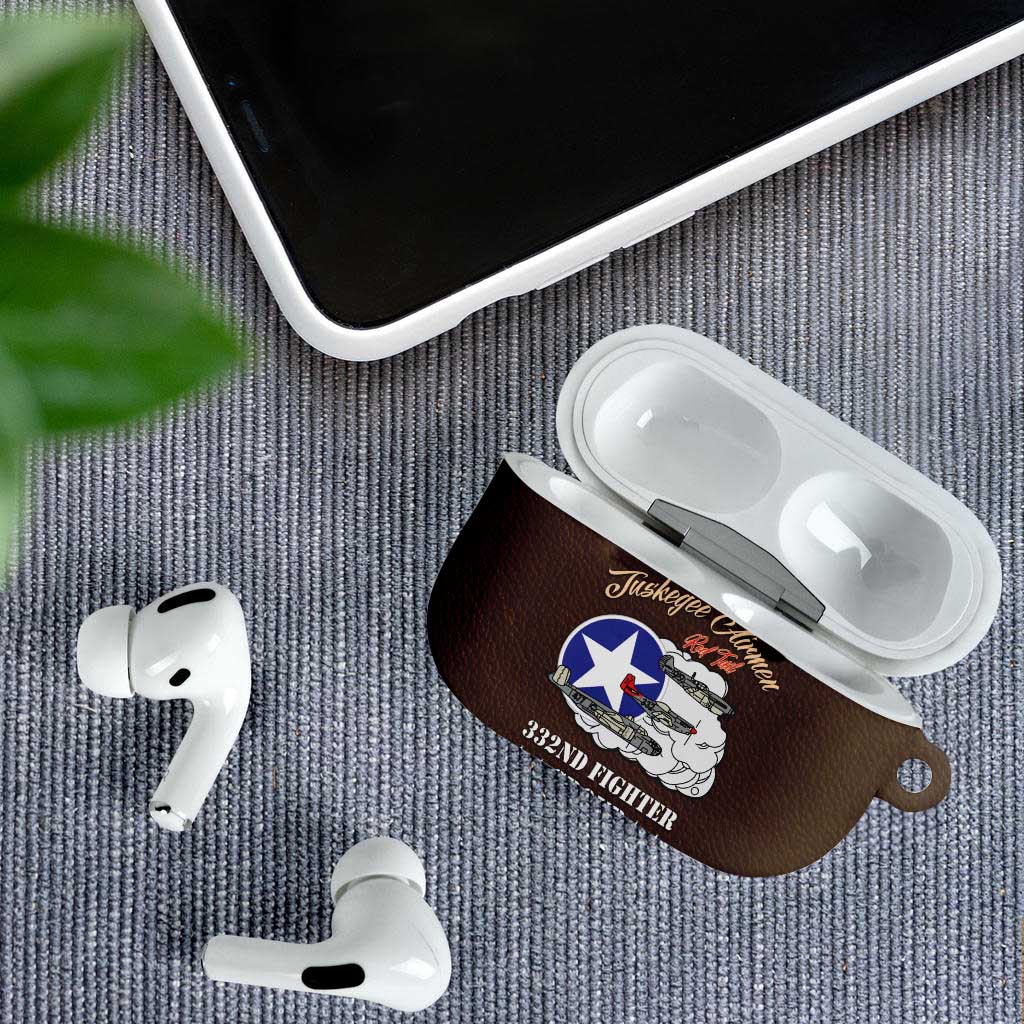 Tuskegee Airmen WWII Heroes AirPods Case The Great American Aviators Brown Leather Pattern - Wonder Print Shop