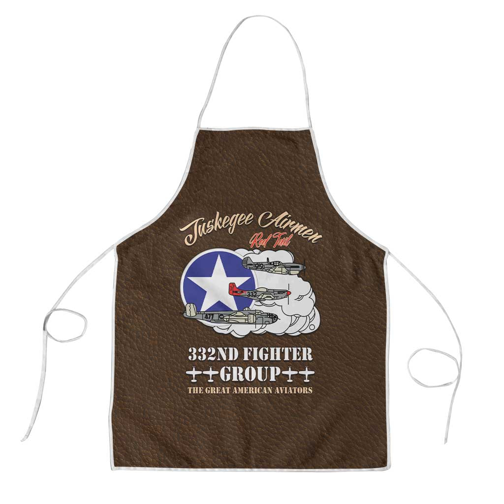 Tuskegee Airmen WWII Heroes Apron The Great American Aviators Brown Leather Pattern - Wonder Print Shop