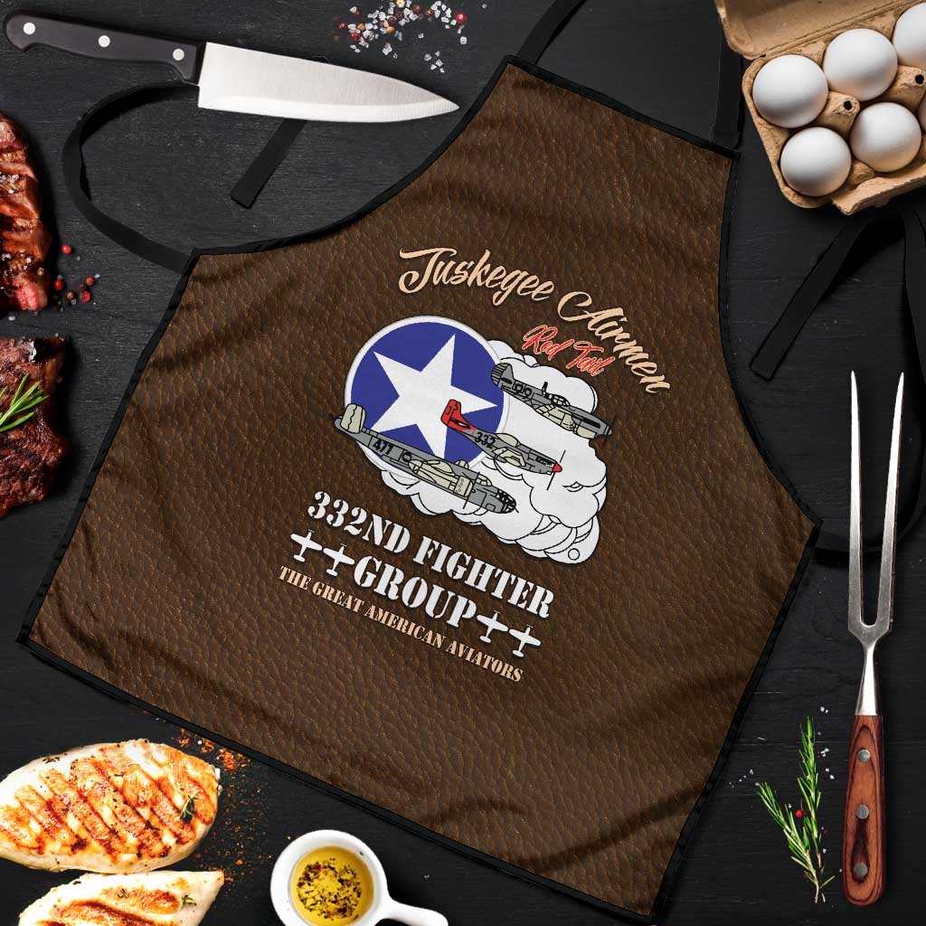 Tuskegee Airmen WWII Heroes Apron The Great American Aviators Brown Leather Pattern - Wonder Print Shop