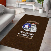 Tuskegee Airmen WWII Heroes Area Rug The Great American Aviators Brown Leather Pattern - Wonder Print Shop