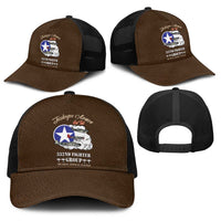 Tuskegee Airmen WWII Heroes Baseball Net Cap The Great American Aviators Brown Leather Pattern - Wonder Print Shop