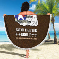 Tuskegee Airmen WWII Heroes Beach Blanket The Great American Aviators Brown Leather Pattern - Wonder Print Shop