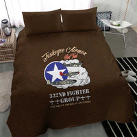 Tuskegee Airmen WWII Heroes Bedding Set The Great American Aviators Brown Leather Pattern - Wonder Print Shop