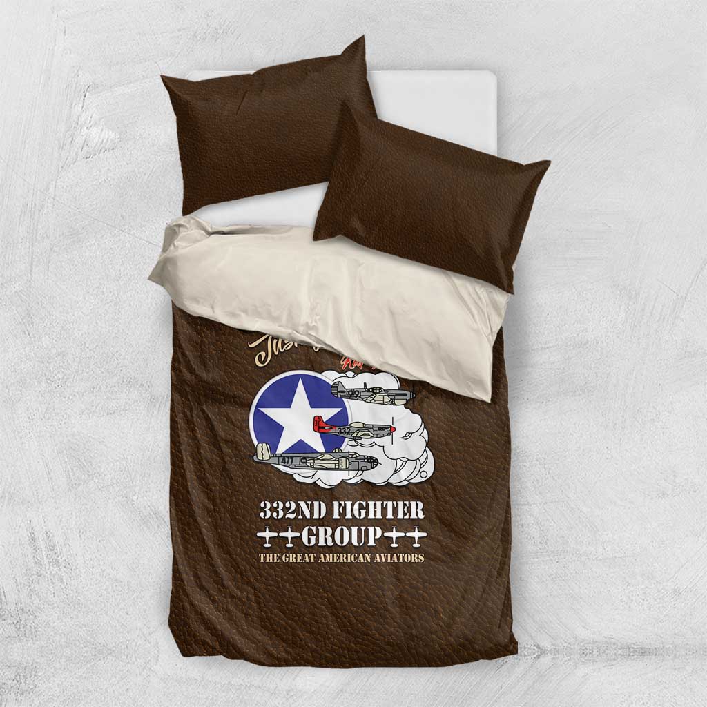 Tuskegee Airmen WWII Heroes Bedding Set The Great American Aviators Brown Leather Pattern - Wonder Print Shop