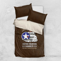 Tuskegee Airmen WWII Heroes Bedding Set The Great American Aviators Brown Leather Pattern - Wonder Print Shop