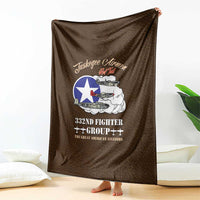 Tuskegee Airmen WWII Heroes Blanket The Great American Aviators Brown Leather Pattern - Wonder Print Shop
