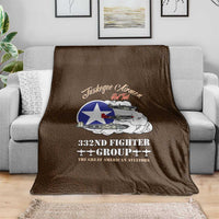 Tuskegee Airmen WWII Heroes Blanket The Great American Aviators Brown Leather Pattern - Wonder Print Shop
