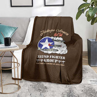 Tuskegee Airmen WWII Heroes Blanket The Great American Aviators Brown Leather Pattern - Wonder Print Shop