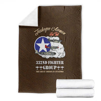 Tuskegee Airmen WWII Heroes Blanket The Great American Aviators Brown Leather Pattern - Wonder Print Shop