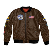 Tuskegee Airmen WWII Heroes Bomber Jacket The Great American Aviators Brown Leather Pattern - Wonder Print Shop
