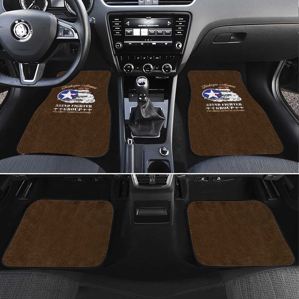 Tuskegee Airmen WWII Heroes Car Mats The Great American Aviators Brown Leather Pattern - Wonder Print Shop