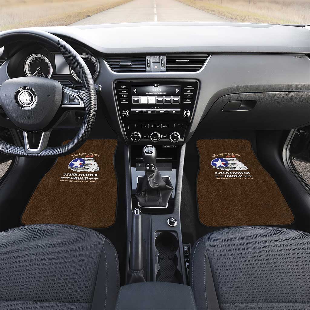 Tuskegee Airmen WWII Heroes Car Mats The Great American Aviators Brown Leather Pattern - Wonder Print Shop