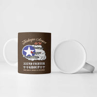 Tuskegee Airmen WWII Heroes Ceramic Mug The Great American Aviators Brown Leather Pattern - Wonder Print Shop