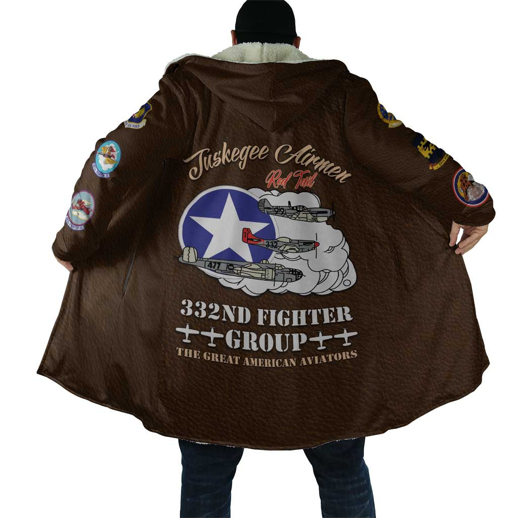 Tuskegee Airmen WWII Heroes Cloak The Great American Aviators Brown Leather Pattern - Wonder Print Shop