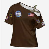 Tuskegee Airmen WWII Heroes Cross Shoulder Shirt The Great American Aviators Brown Leather Pattern - Wonder Print Shop