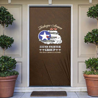 Tuskegee Airmen WWII Heroes Door Cover The Great American Aviators Brown Leather Pattern - Wonder Print Shop
